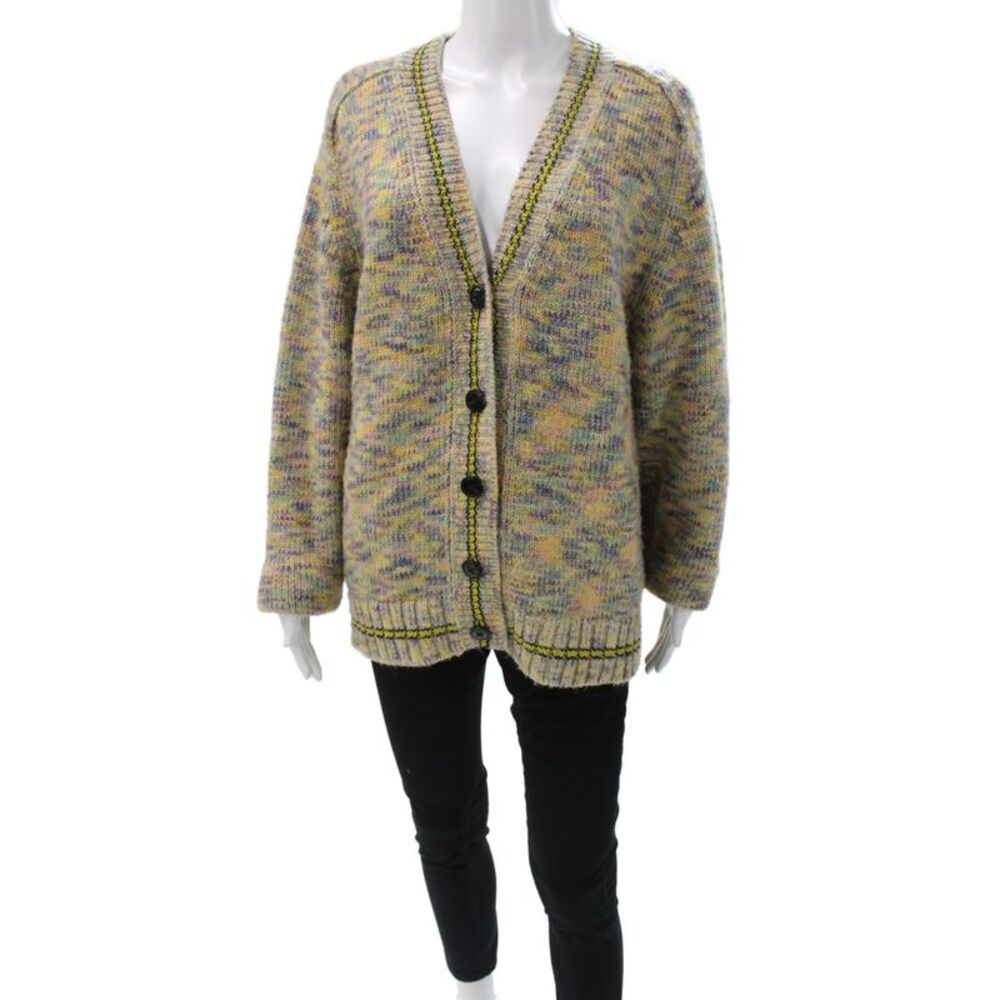 Re/Done Womens Multicolor 90s V-Neck Cardigan Long Sleeve Size S